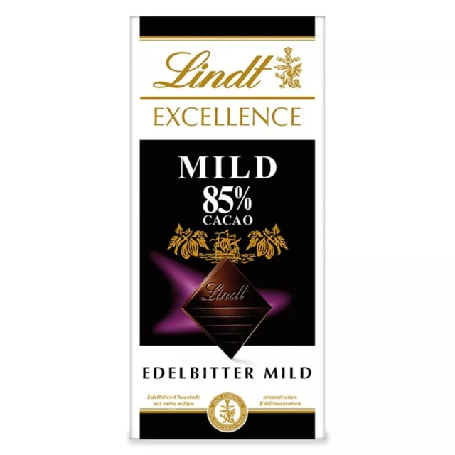 10x 100g Lindt Excellence 85% cacao cioccolato amaro delicato NUOVO MHD 9/24