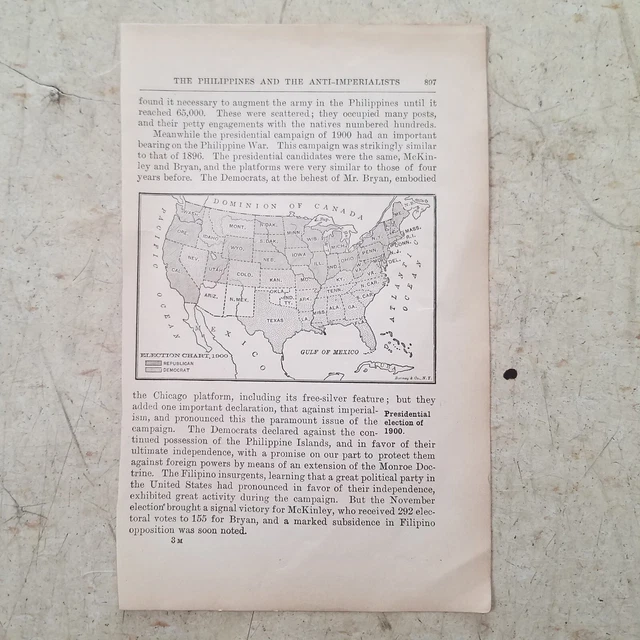 1900 ELECTION CHART Antique Map - 1900 Election Chart Antique Map Of Vintage United.webp