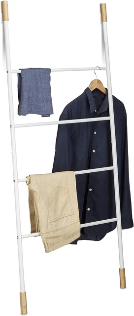 RELAXDAYS METAL TOWEL Ladder Rack, 4 Rungs, Freestanding Leaning ...