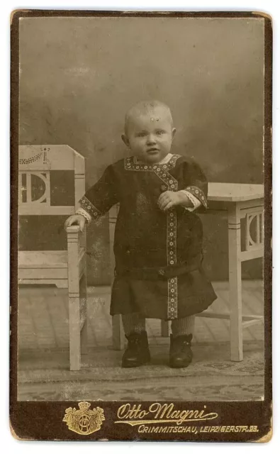 Antique CDV Cabinet Card Portrait Photo Infant Baby Girl In Dress Early 1900s