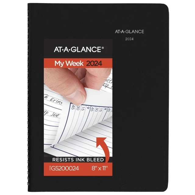 2024 ATAGLANCE DAYMINDER 8.5 x 11 Weekly & Monthly Appointment Book