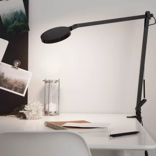 B&Q GoodHome Moxette Matt Black Clip-On or Freestanding Desk Lamp Angle Adjust 2