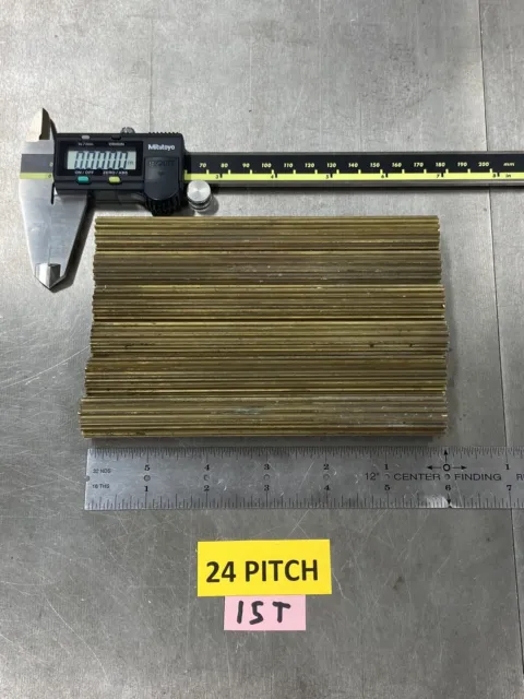 Boston Gear Brass Pinion Wire Rod 24 Pitch-15 Teeth  5.9" Long Clocks, Lathe Etc