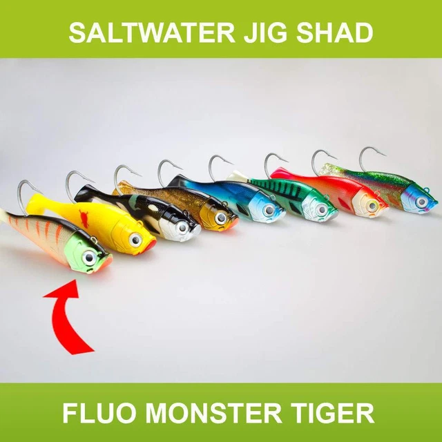 Jig Shad Gummifisch Pilker 20cm 265g Dorsch Heilbutt Köder Norwegen Meeresangeln