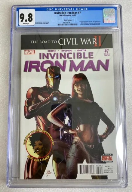Invincible Iron Man #7 - CGC 9.8 - 3rd printing - 1st cameo app Riri Williams