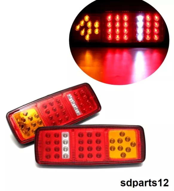 2x 12V LED Feux Arrières Multifonction Camion Remorque Fourgon Caravane *33 Led