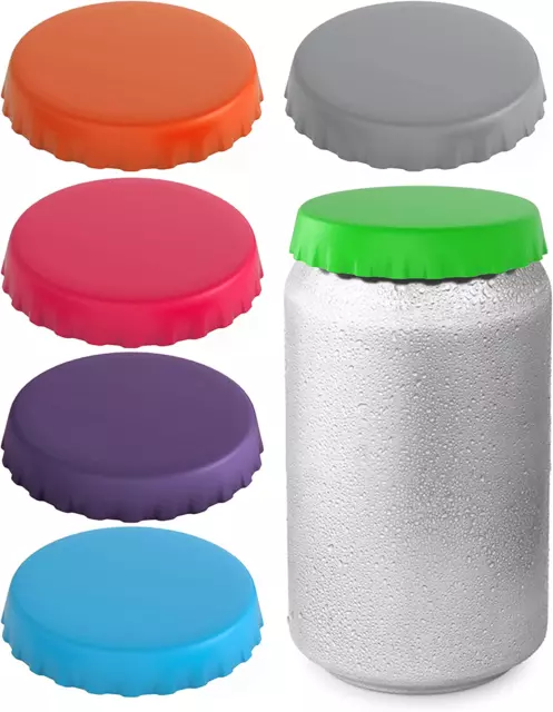 Silicone Soda Can Lids Can Stopper Fits Standard 6 Pack Assorted Compact NEW