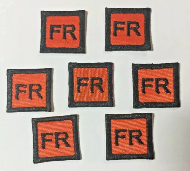 6 FR Patches Replacement Tags Fire Resistant Retardant FRC Orange Black  Iron On