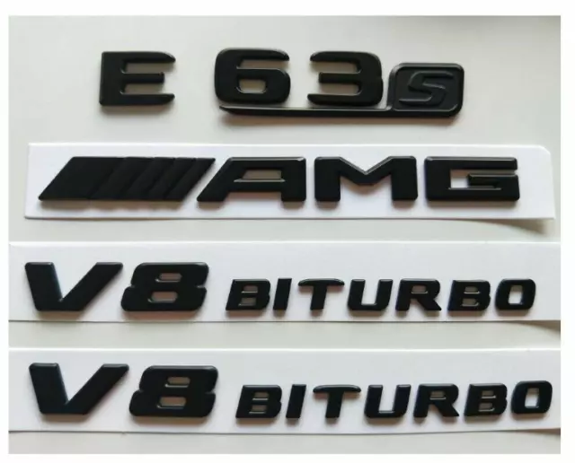 All Matt Black E63s AMG V8 BITURBO Emblems Emblem for Mercedes Benz W212 W213