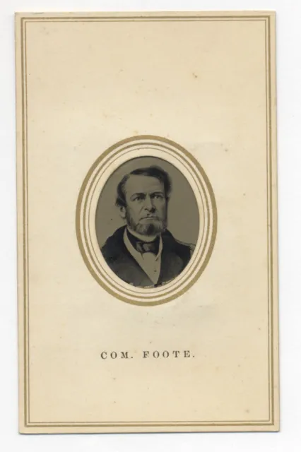 1860's TINTYPE CDV PHOTO CIVIL WAR COMMODORE FOOTE, COMMANDED GUNBOAT