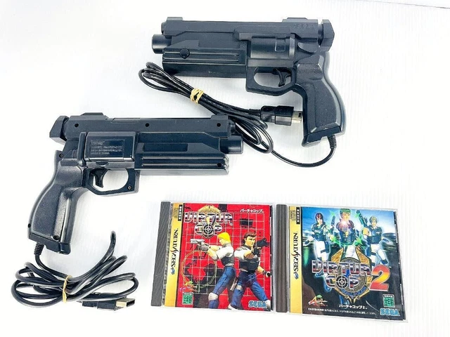 Virtua Gun Controller SEGA Saturn HSS-0152 W/ Virtua Cop 1 & 2 Tested From Japan