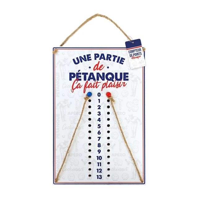 Compteur De Points Pétanque Mural – PVC 250mm – Pour 2 équipes – Marque TSME (Neuf, France)