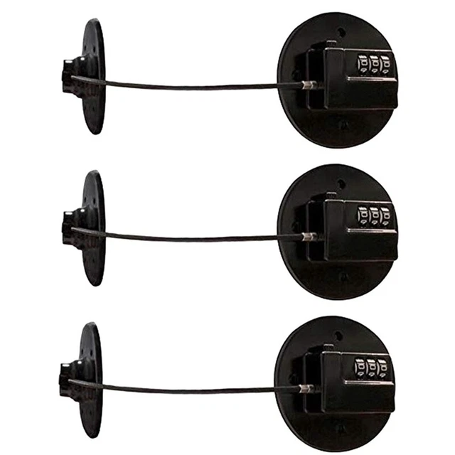 3Xdhesive 3-Digit Password Lock for Cabinet File Drawer Window Child Safety N7Z3