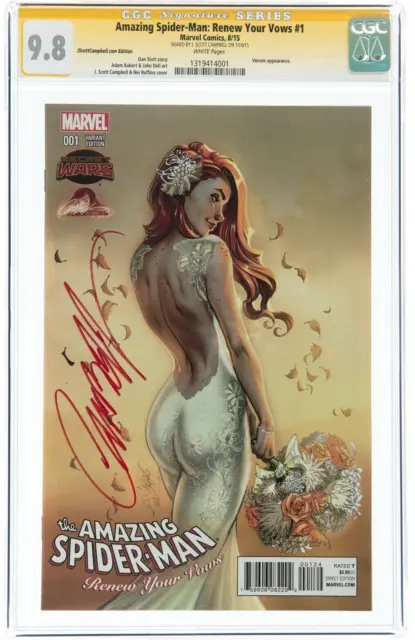 Étonnant Spider-Man:Renew Votre Vows # 1 Cgc 9.8 Signé Ss J Scott Campbell