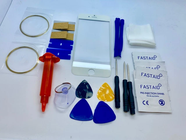 Kit De Réparation écran IPhone 6 - Verre Avant Blanc + Colle Loca + Lampe UV - Neuf
