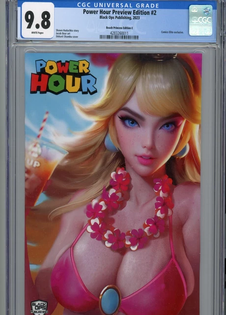 CGC 9.8 Power Hour Preview #2 NES Princess Peach Beach Mario by Shikarii Variant