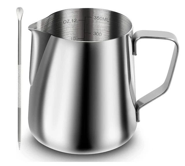 Milk Frothing Pitcher Jug 12oz/350ML Measurements Steaming
