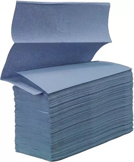 Interfold Z-Fold Paper Hand Towels | Blue | 1-Ply | Packs of 900/1500/3600