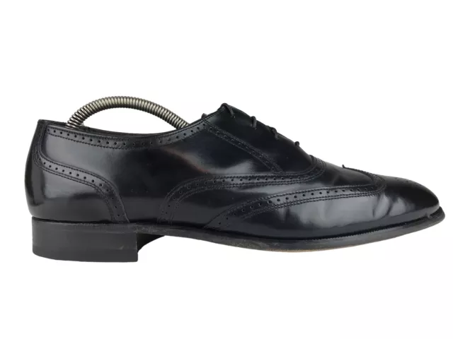 BOSTONIAN MENS BLACK Leather Almond Toe Wingtip Oxford Dress Shoes Size ...