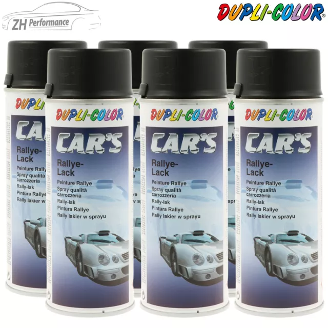 6 spray de pintura DUPLI COLOR Cars negro seda mate 400 ml