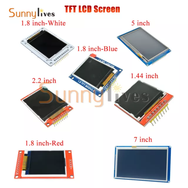 Serial SPI TFT LCD Display Shield Touch Panel ST7735S SSD1963 1.44" 1.8" 5" 7"