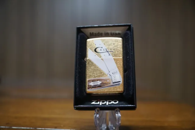 Case Knife Xx 2010 Tang Stamp Gold Dust Zippo Lighter 2010