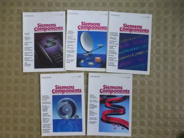 5 x Zeitschrift SIEMENS Componets 1 2 3 4 5 / 91 Sammler Rarität Vintage