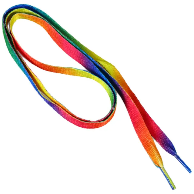 12 Pairs Rainbow Shoelaces Sneakers Colored Shoestring Elastic Kid Flat