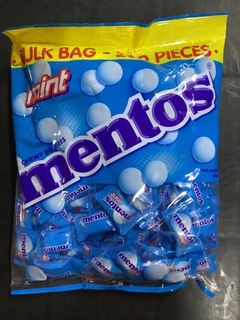 MENTOS MINT BULK BAG 200x WRAPPED PIECES LOLLIES CONFECTIONERY CHEAP AUS