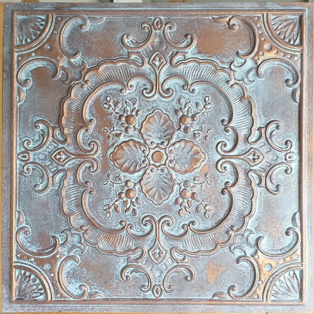 Faux tin vintage Ceiling tiles weather copper decor wall panels PL19 10pcs/lot