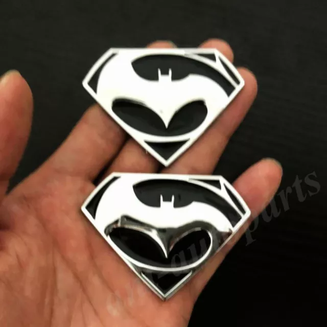 2pcs 3D Batman Vs Superman Dawn of Justice Car Trunk Emblem Badge Decal Sticker