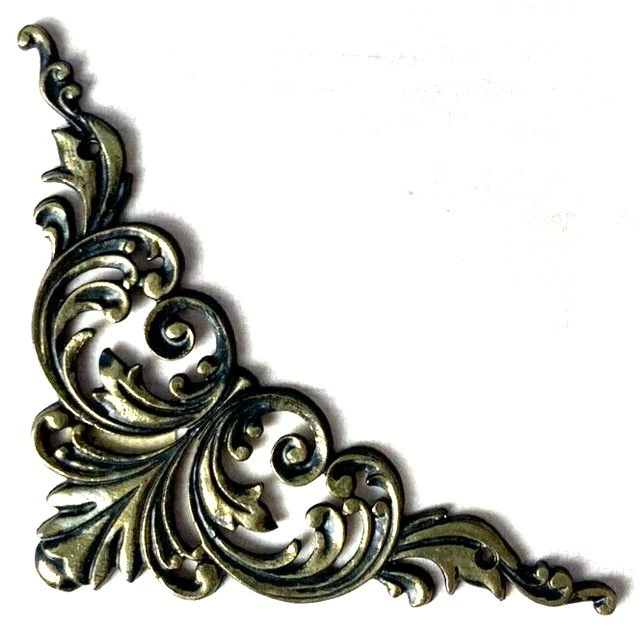 ANTIQUE GRANDFATHER CLOCK Brass Spandrel Corner Part C04650 New Old