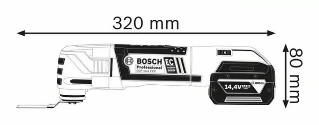 RASCHIETTO MULTIFUNZIONE BOSCH GOP14,4V-EC - BRUSHLESS C/2 BATTERIE DA 4 Ah+ACC 3