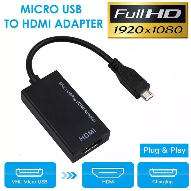 Universal MHL Micro USB to HDMI Cable 1080P HD TV Adapter for Android Phones