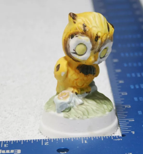 Napcoware Bisque Ceramic Owl on Branch Hand-painted Japan