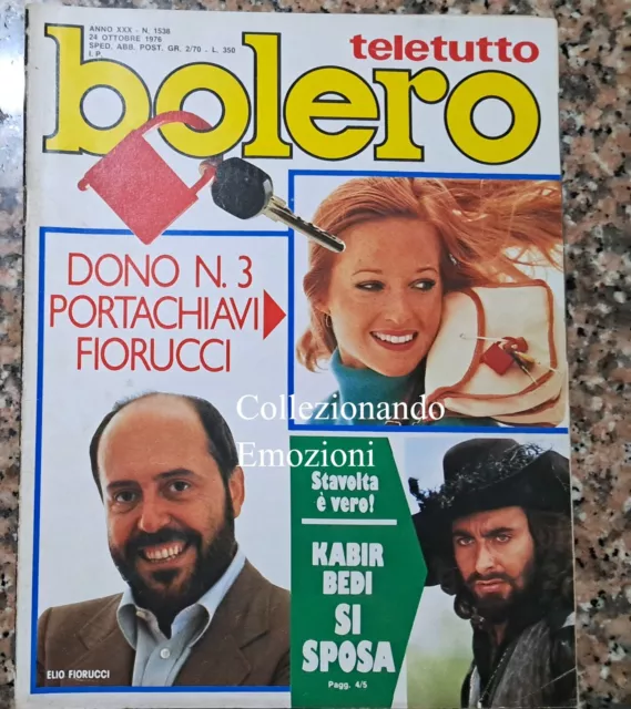 Bolero teletutto n.1538- del 1976 Elio Fiorucci-Kabir Bedi-Ciang Cing-Sorrenti