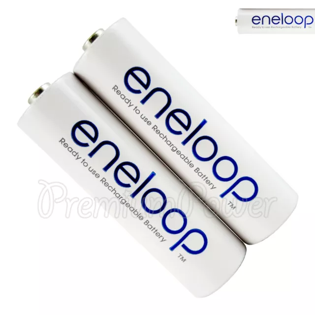 2 x Panasonic Eneloop AA batteries 2000mAh Rechargeable Ni-MH Accu BK-3MCCE LR06