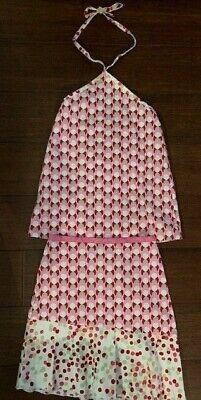 Judith Lacroix Skirt Top Set Girls Sz 5 Cotton Polka Dot Red, Pink White Cotton