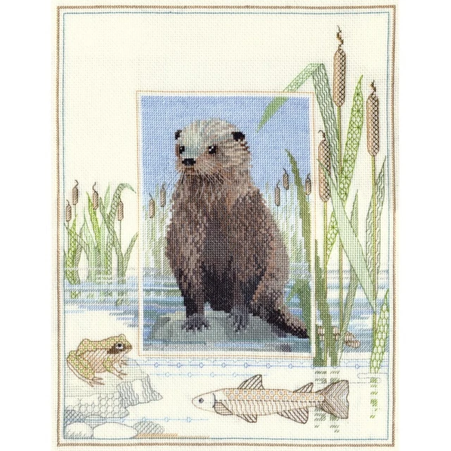 Lot Point De Croix Summerscape Swans - Motif, Tissu Et Fils Inclus, Occasion