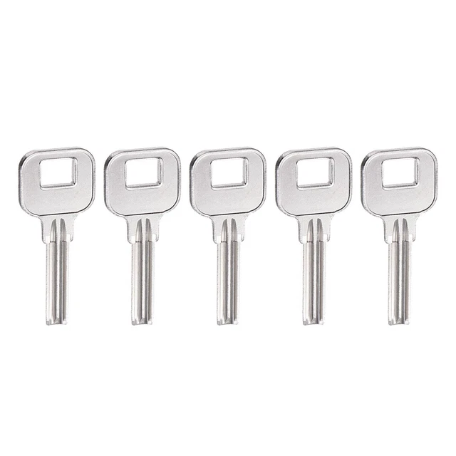 Key Blank, 28mm Length 2 Slot Brass New Uncut Replacement Tool 5 Pcs
