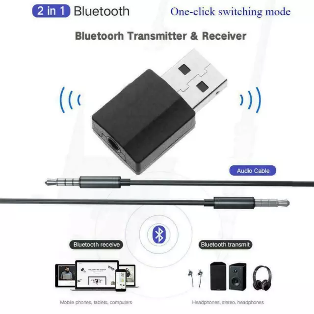 Adaptateur audio USB Bluetooth 5.0 émetteur récepteur haut-parleur AUX pour TV√