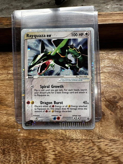 Pokemon Card Rayquaza EX 97/97 EX Dragon Holo,