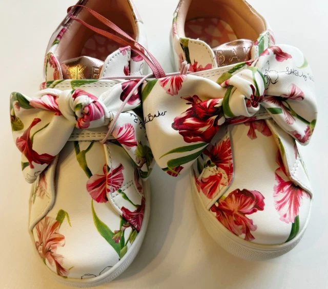 Ted Baker Floral Trainers Shoes Size UK 10 Girls BNWT (EU 28) RRP £38 BNWT Bows