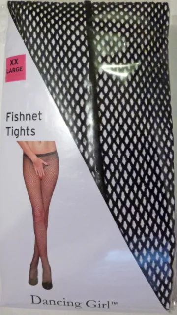 Dancing Girl XXL Size Seamed Fishnet Tights in Natural or Black
