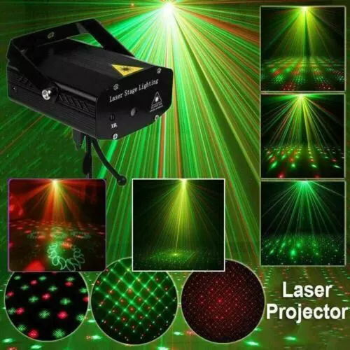 Mini Laser Projector Stage Lights LED R/G Lighting Xmas Party KTV DJ Disco Light