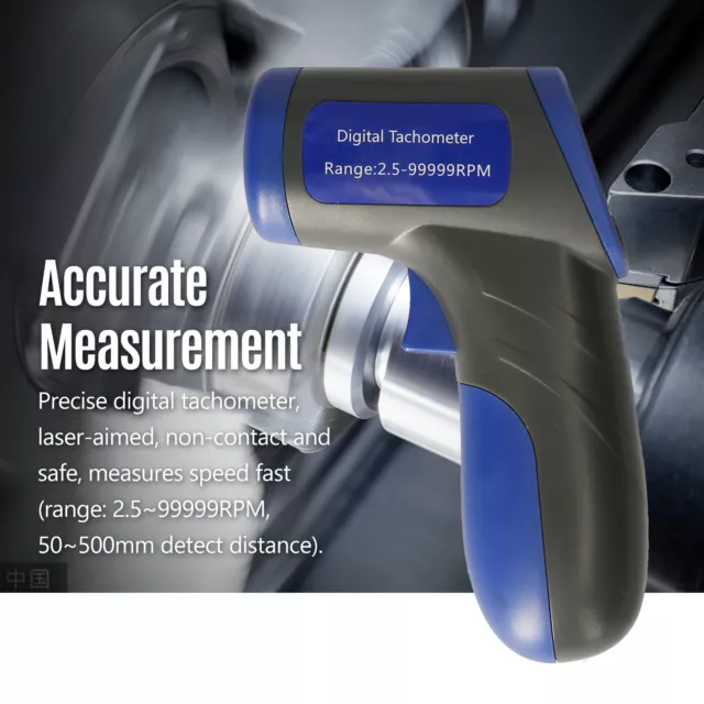 Digital Handheld LCD Display Tachometer RPM Meter Non-Contact Tach Tool N3H8