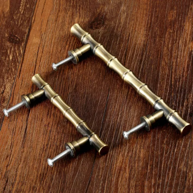 64 96mm Bronze Bamboo Drawer Cabinet Dresser Cupboard Door Pull Handles Alloy