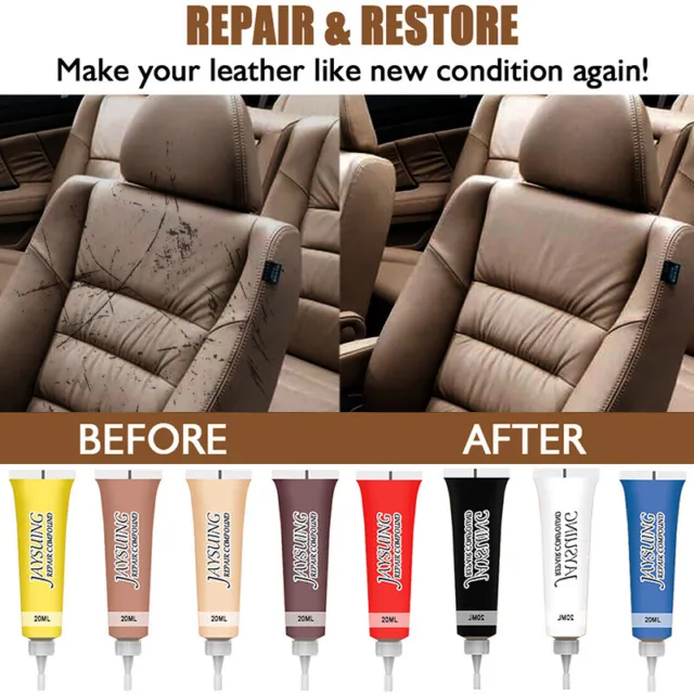 Reparación de cuero gel relleno crema restauración asiento de coche sofá rasguño orificio 20 ml