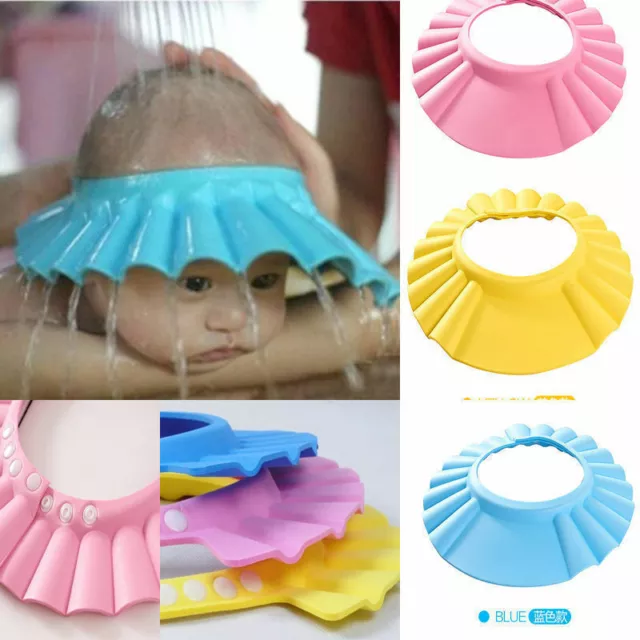 Baby Kids Child Shower Cap For Hair Wash Bath Soft Waterproof Protect Shield Hat