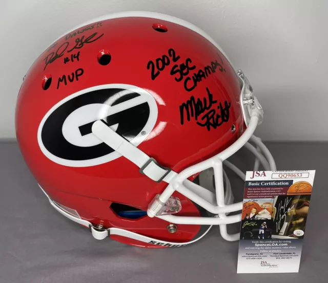 Mark Richt & David Greene SIGNED Georgia Bulldogs Full Size Helmet w/ JSA COA